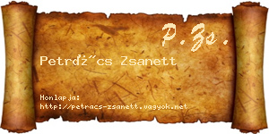 Petrács Zsanett névjegykártya